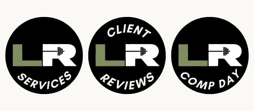 Three round Instagram highlight covers designed for Lift Ready: services, client reviews and comp day.
