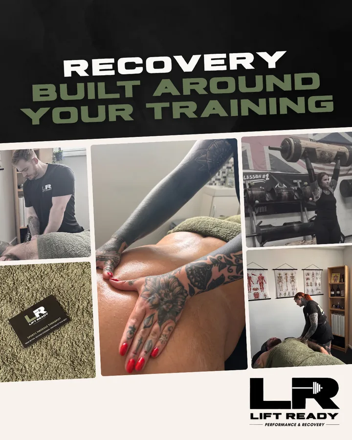 Recovery built around your training, a collage of hands-on work.