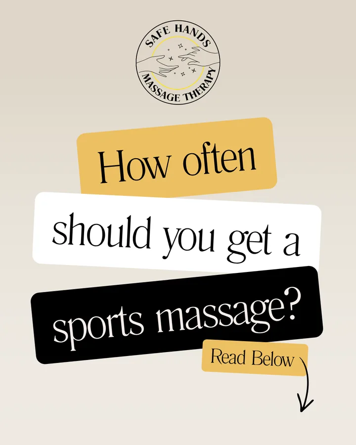 Safe Hands post: How often should you get a sports massage? on torn paper strips.